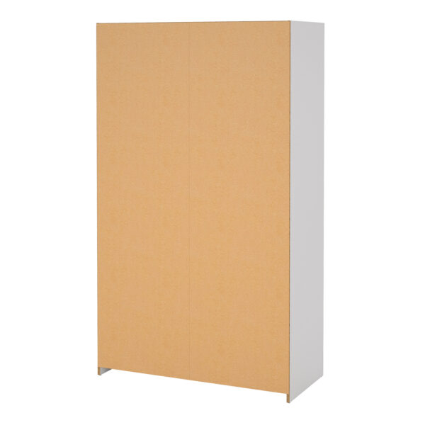 Uppsala Open Wardrobe Unit in White with a Grey Textile Curtain - Image 4