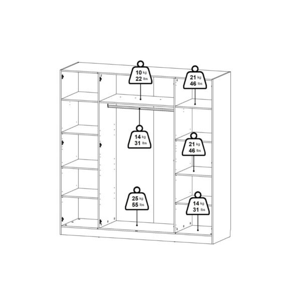 Brande Wardrobe with 4 Frame Doors in Jackson Hickory Oak - Image 14