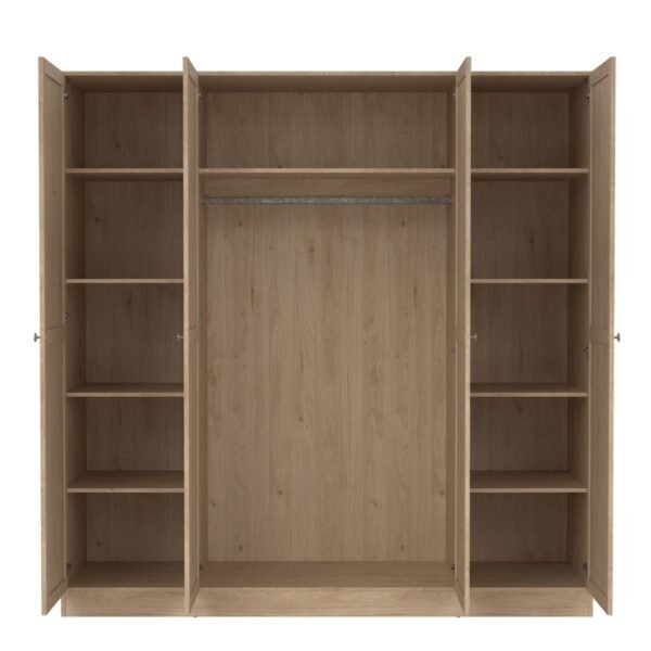 Brande Wardrobe with 4 Frame Doors in Jackson Hickory Oak - Image 9