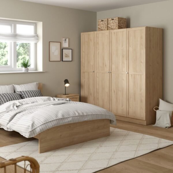 Brande Wardrobe with 4 Frame Doors in Jackson Hickory Oak - Image 2