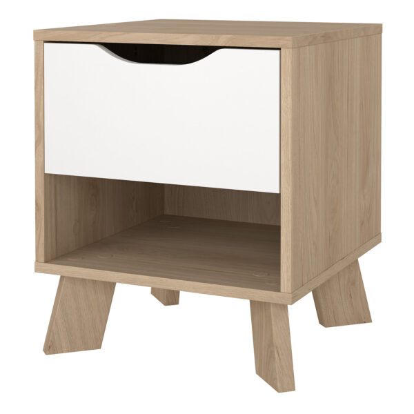 Ikast Nightstand 1 Drawer in Jackson Hickory and White - Image 3
