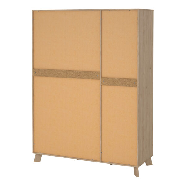 Ikast Wardrobe 3 Doors and 2 Drawers with Mirror in Jackson Hickory and White - Image 5