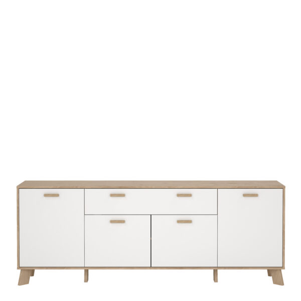 Ikast Sideboard 4 Doors + 1 Drawer in Jackson Hickory and White - Image 2