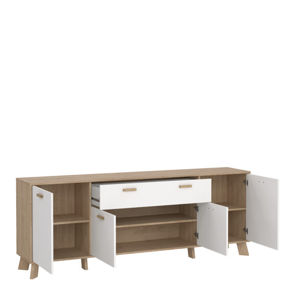 Ikast Sideboard 4 Doors + 1 Drawer in Jackson Hickory and White - Image 6