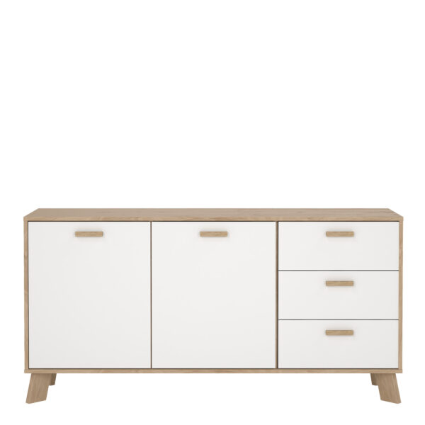 Ikast Sideboard 2 Doors + 3 Drawers in Jackson Hickory and White - Image 3