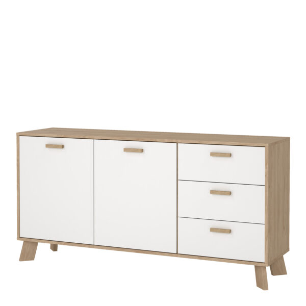 Ikast Sideboard 2 Doors + 3 Drawers in Jackson Hickory and White - Image 4