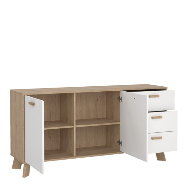Ikast Sideboard 2 Doors + 3 Drawers in Jackson Hickory and White - Image 7