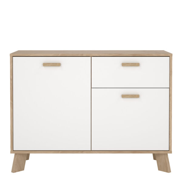 Ikast Sideboard 2 Doors + 1 Drawer in Jackson Hickory and White - Image 3