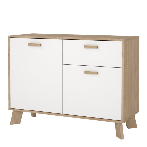 Ikast Sideboard 2 Doors + 1 Drawer in Jackson Hickory and White - Image 4