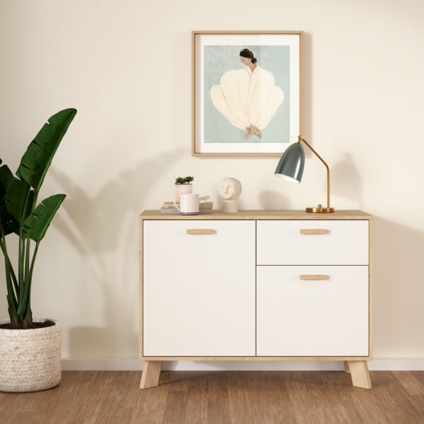 Ikast Sideboard 2 Doors + 1 Drawer in Jackson Hickory and White - Image 8