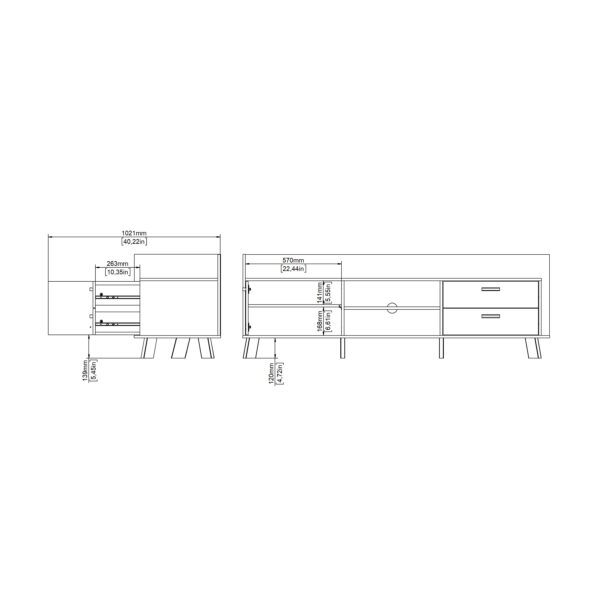 Ikast TV-unit with 1 Door + 2 Drawers in Jackson Hickory and White - Image 12