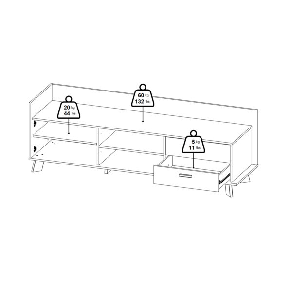 Ikast TV-unit with 1 Door + 2 Drawers in Jackson Hickory and White - Image 13