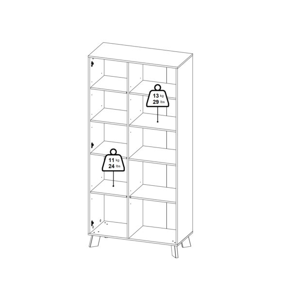 Ikast China Cabinet 2 Doors in Jackson Hickory and White - Image 13
