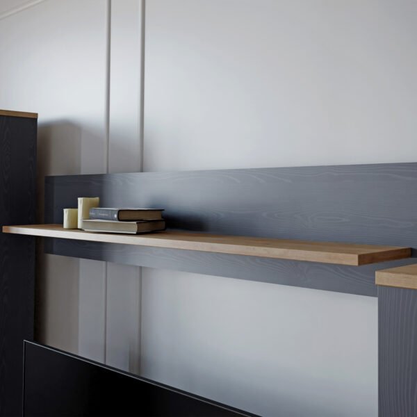 Bohol 160cm Wall Shelf in Riviera Oak/Navy - Image 2