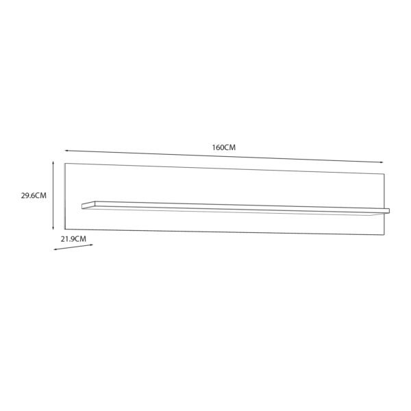 Bohol 160cm Wall Shelf in Riviera Oak/Navy - Image 5