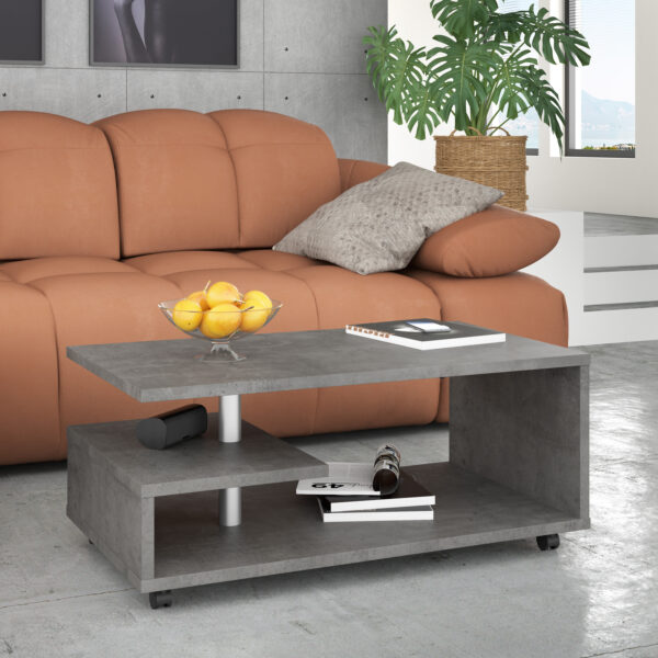 Bailey Coffee Table in Concrete Optic Dark Grey - Image 2