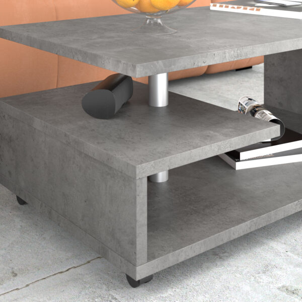Bailey Coffee Table in Concrete Optic Dark Grey - Image 4