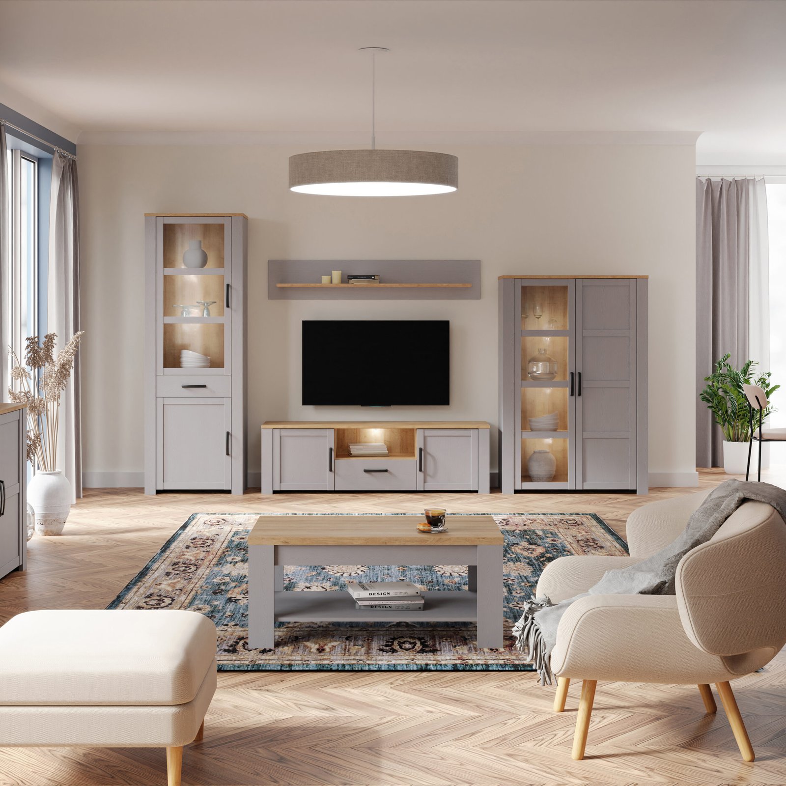 Bohol Coffee Table in Riviera Oak/Grey Oak - Image 2