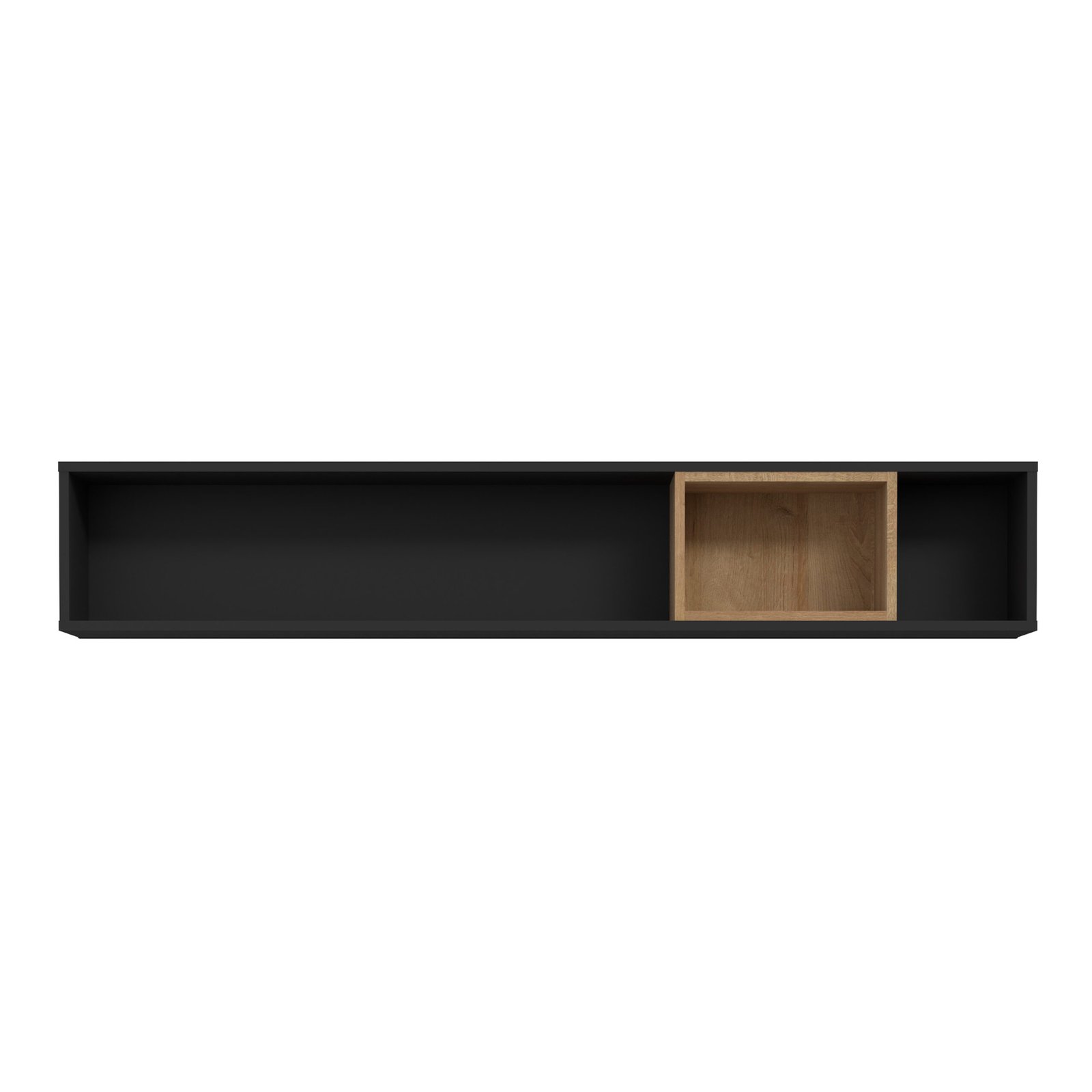 High Rock Wall Shelf in Matt Black/Riviera Oak - Image 3