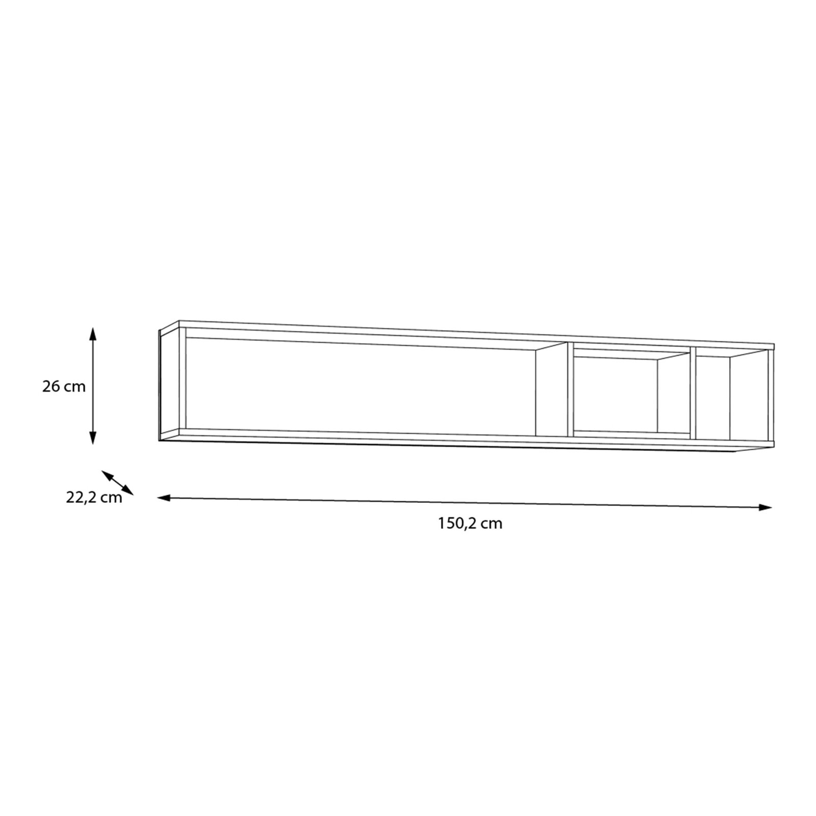 High Rock Wall Shelf in Matt Black/Riviera Oak - Image 7