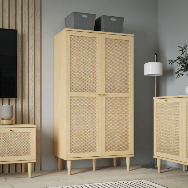 Calasetta 2 Door Display Cabinet in Rattan - Image 8