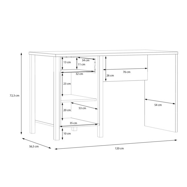 High Rock Desk in Matt Black/Riviera Oak - Image 10