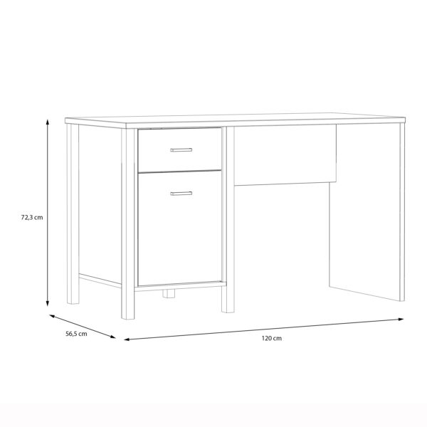 High Rock Desk in Matt Black/Riviera Oak - Image 9