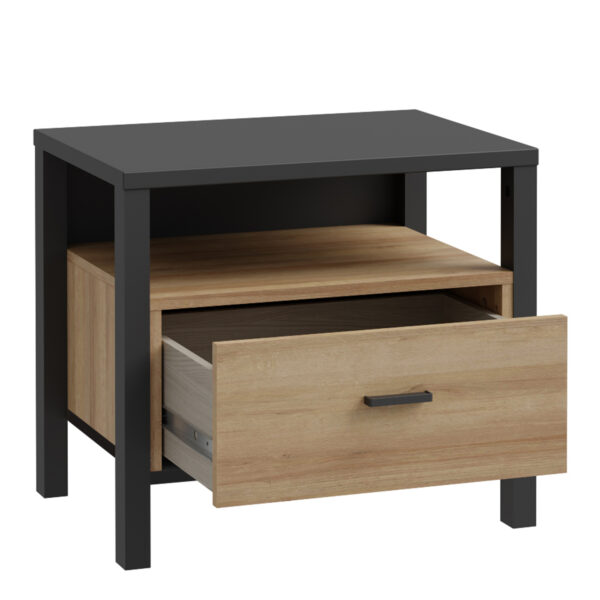 High Rock Bedside in Matt Black/Riviera Oak - Image 4