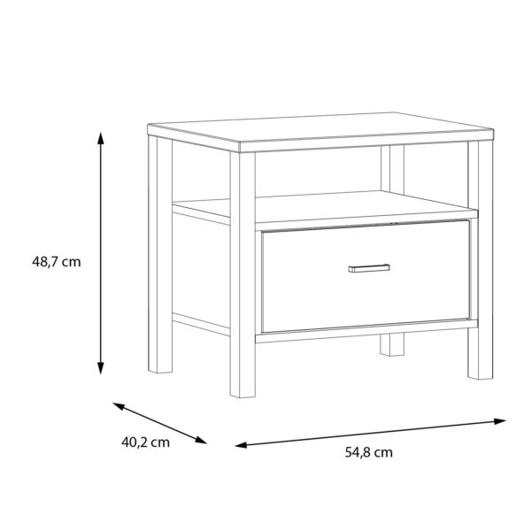 High Rock Bedside in Matt Black/Riviera Oak - Image 9