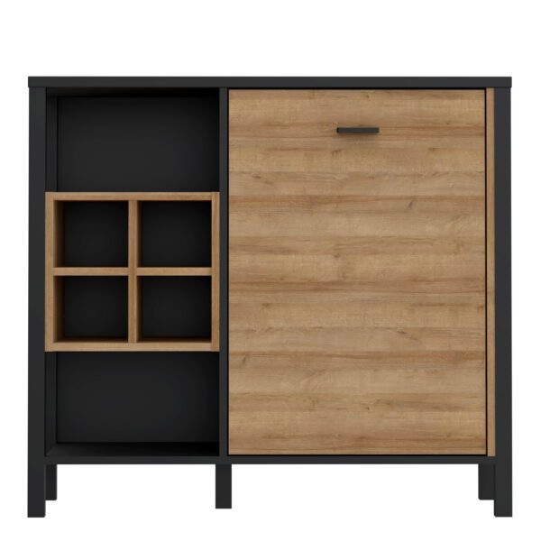 High Rock Storage/Display Chest in Matt Black/Riviera Oak - Image 2