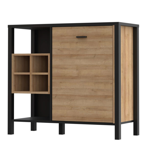 High Rock Storage/Display Chest in Matt Black/Riviera Oak - Image 3