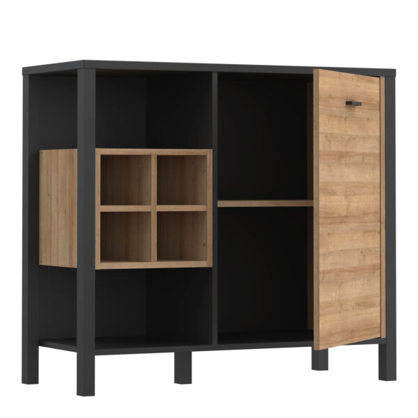High Rock Storage/Display Chest in Matt Black/Riviera Oak - Image 4