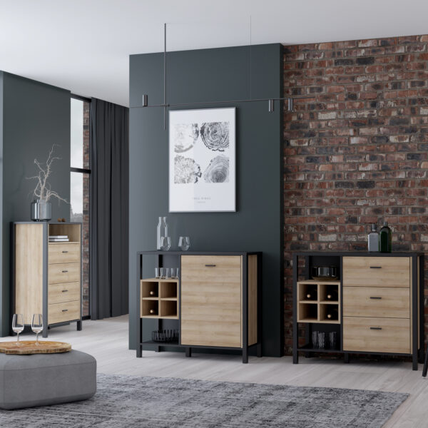 High Rock Storage/Display Chest in Matt Black/Riviera Oak - Image 7