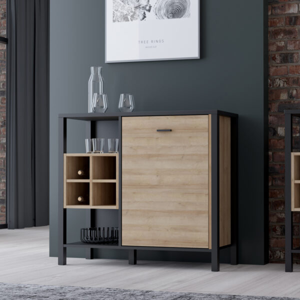 High Rock Storage/Display Chest in Matt Black/Riviera Oak - Image 8