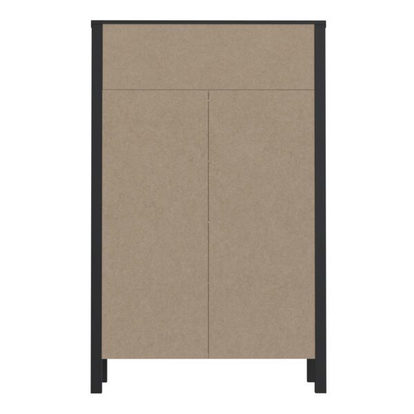 High Rock Chest of 4 Drawers in Matt Black/Riviera Oak - Image 5