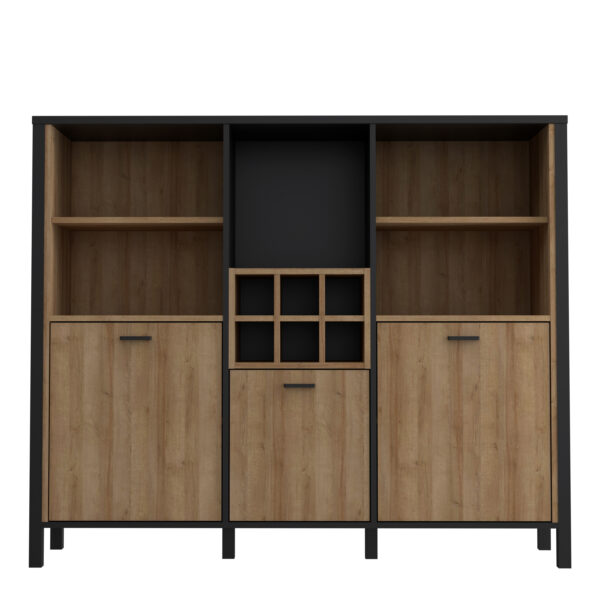 High Rock Shelf Unit in Matt Black/Riviera Oak - Image 2