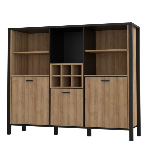 High Rock Shelf Unit in Matt Black/Riviera Oak - Image 3
