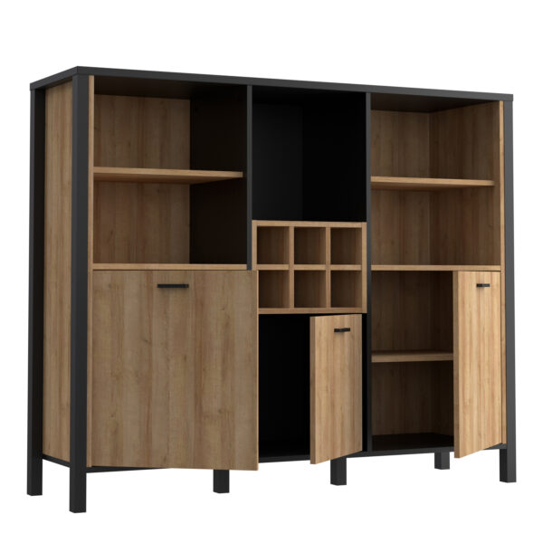 High Rock Shelf Unit in Matt Black/Riviera Oak - Image 4