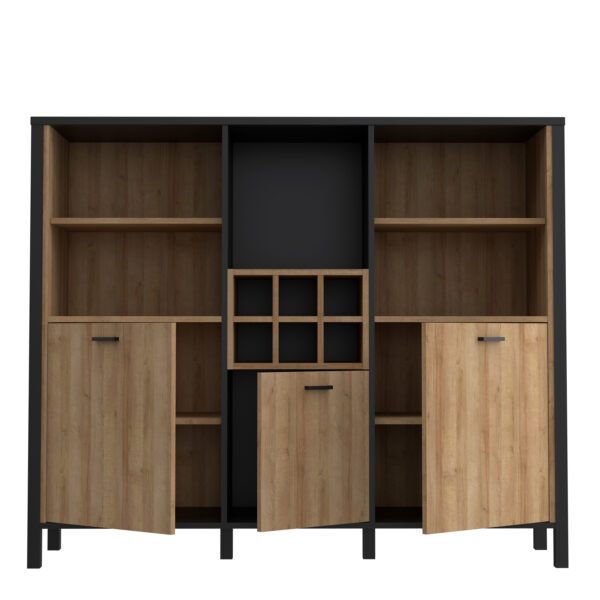 High Rock Shelf Unit in Matt Black/Riviera Oak - Image 5
