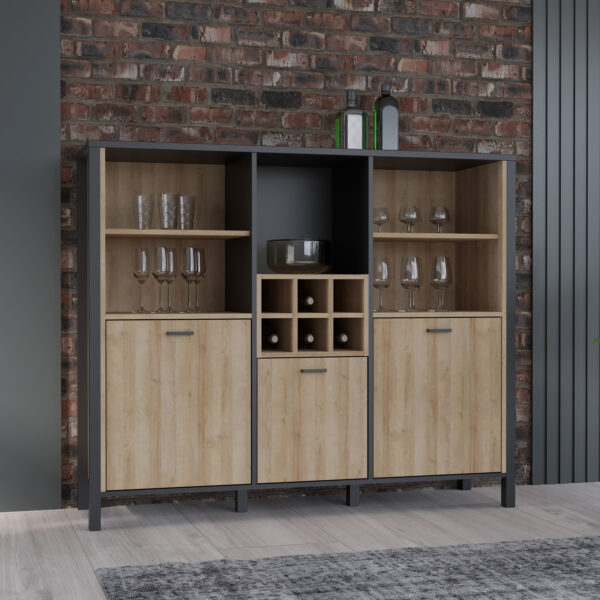 High Rock Shelf Unit in Matt Black/Riviera Oak - Image 8