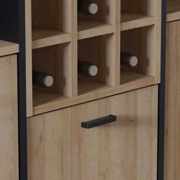 High Rock Shelf Unit in Matt Black/Riviera Oak - Image 9