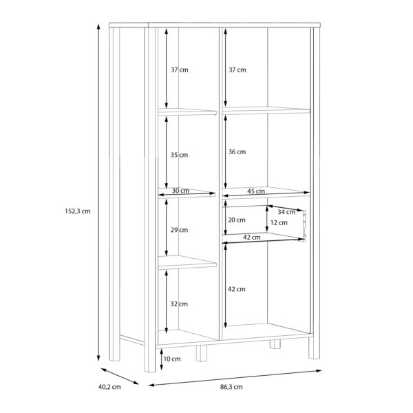 High Rock Wide Shelf Unit in Matt Black/Riviera Oak - Image 10