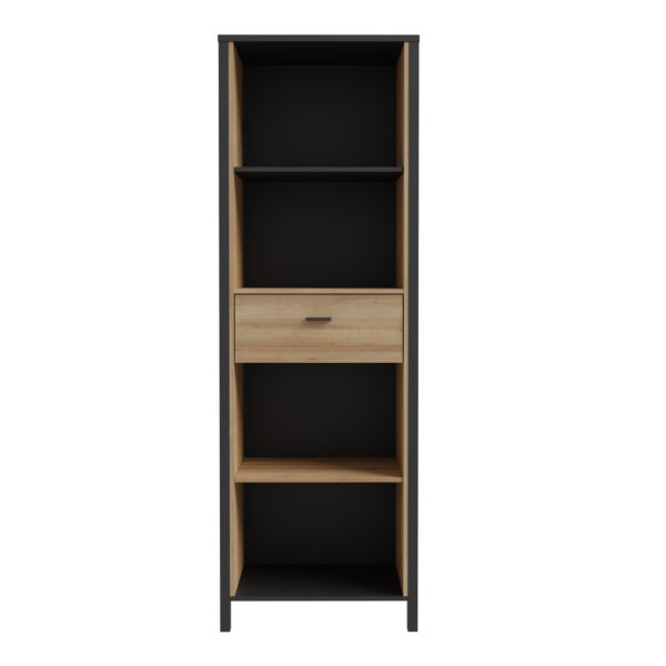 High Rock Shelf Unit in Matt Black/Riviera Oak - Image 2
