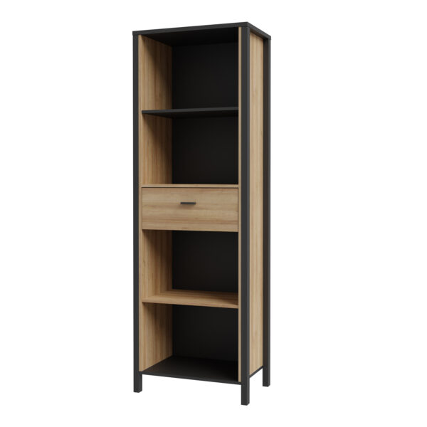 High Rock Shelf Unit in Matt Black/Riviera Oak - Image 3