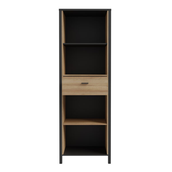 High Rock Shelf Unit in Matt Black/Riviera Oak - Image 4