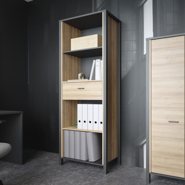 High Rock Shelf Unit in Matt Black/Riviera Oak - Image 7