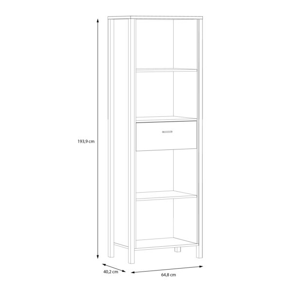High Rock Shelf Unit in Matt Black/Riviera Oak - Image 9