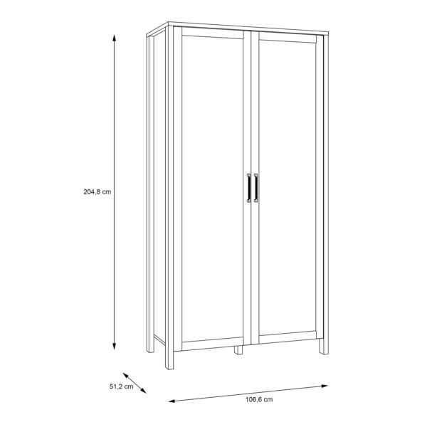 Malte Brun Hallway Wardrobe in Waterford Oak - Image 7