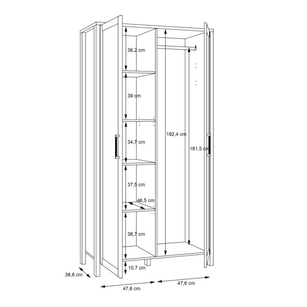 Malte Brun Hallway Wardrobe in Waterford Oak - Image 8