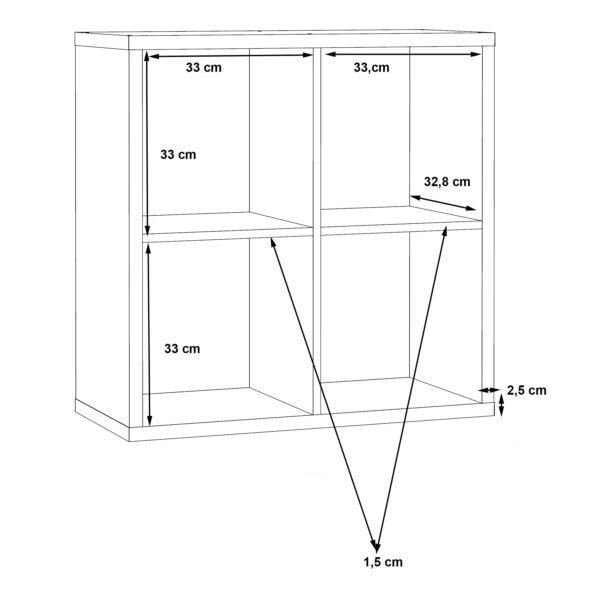 Mauro 2x2 Storage Unit in Concrete Grey - Image 6